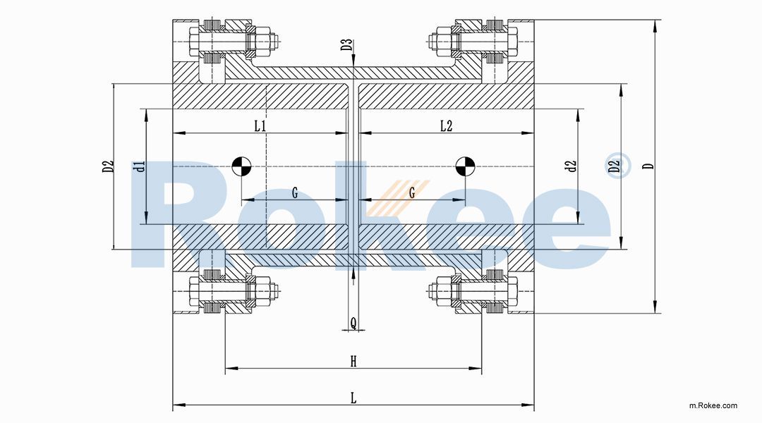 RLARD Double Shaft Sleeve Reverse-mounting Diaphragm Coupling