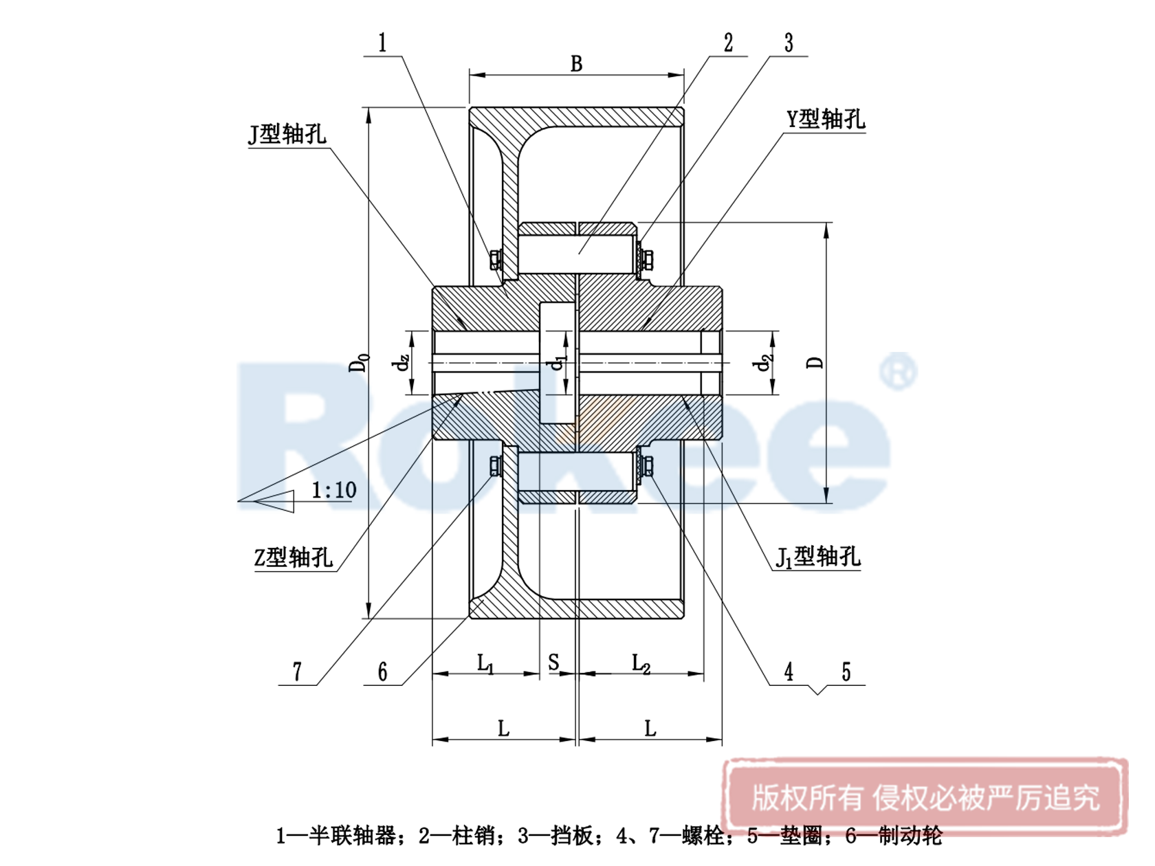 LXZ联轴器-HLL联轴器-带制动轮弹性柱销联轴器