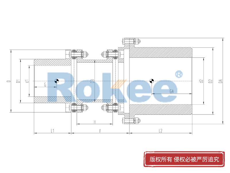 RLAF大小轴装金属膜片联轴器