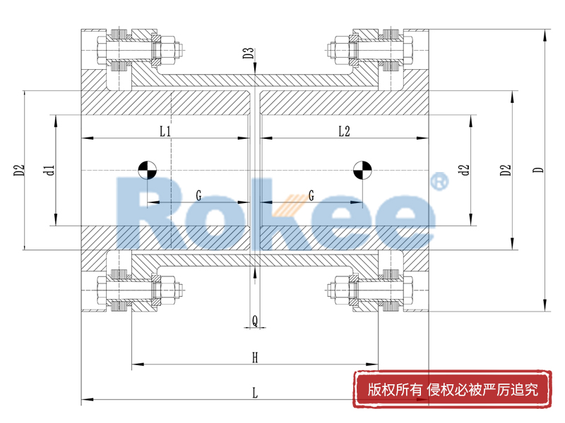 RLARD双轴套反装金属膜片联轴器