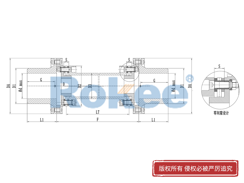 泵用膜片联轴器,RLAT超长轴距金属膜片联轴器