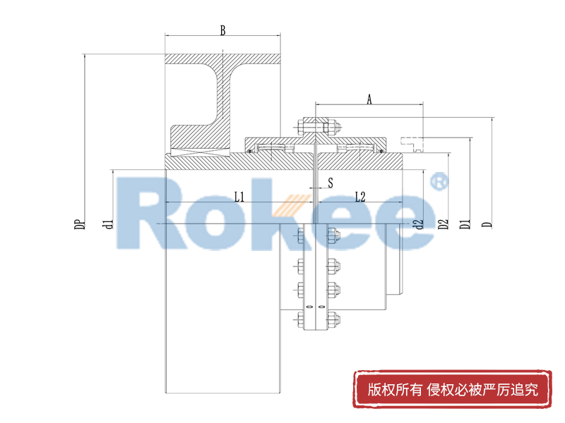 RODU制动轮型鼓形齿式联轴器