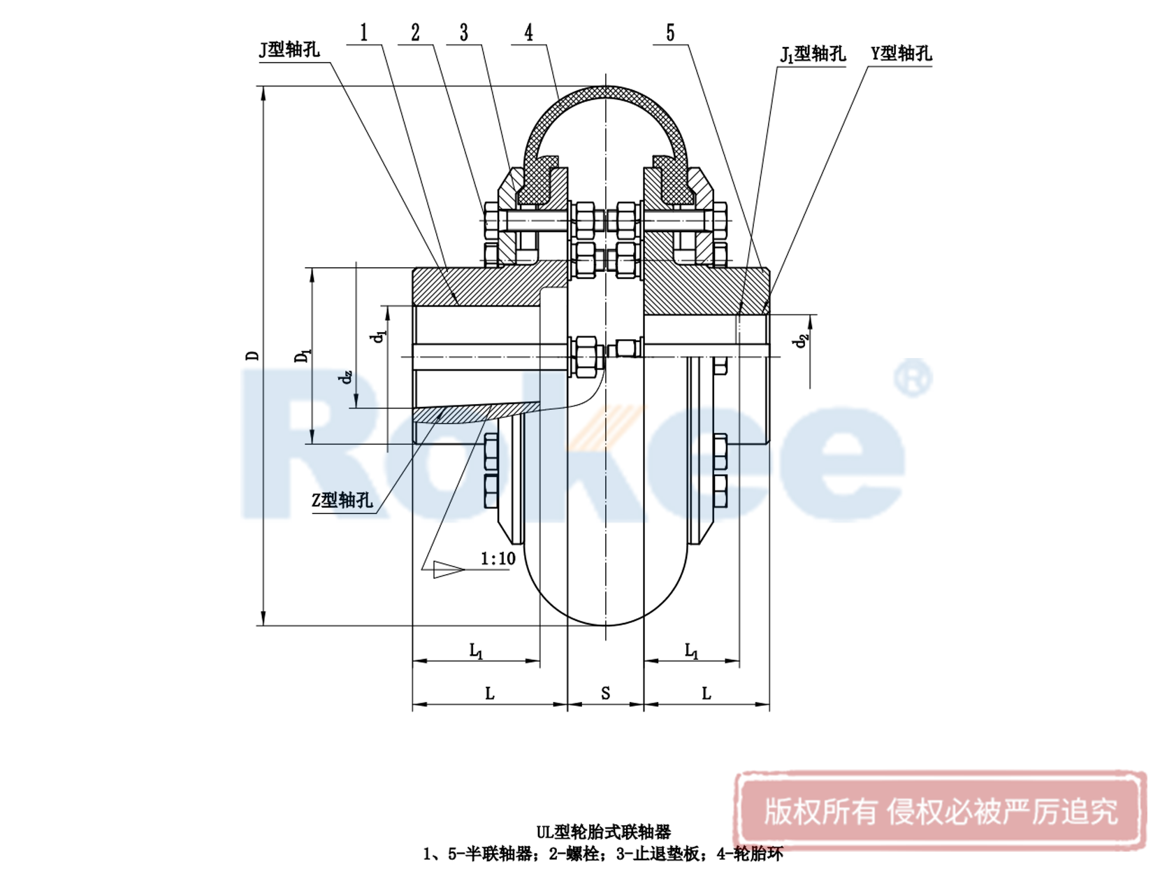 红河LLA联轴器-LLA型弹性轮胎式联轴器