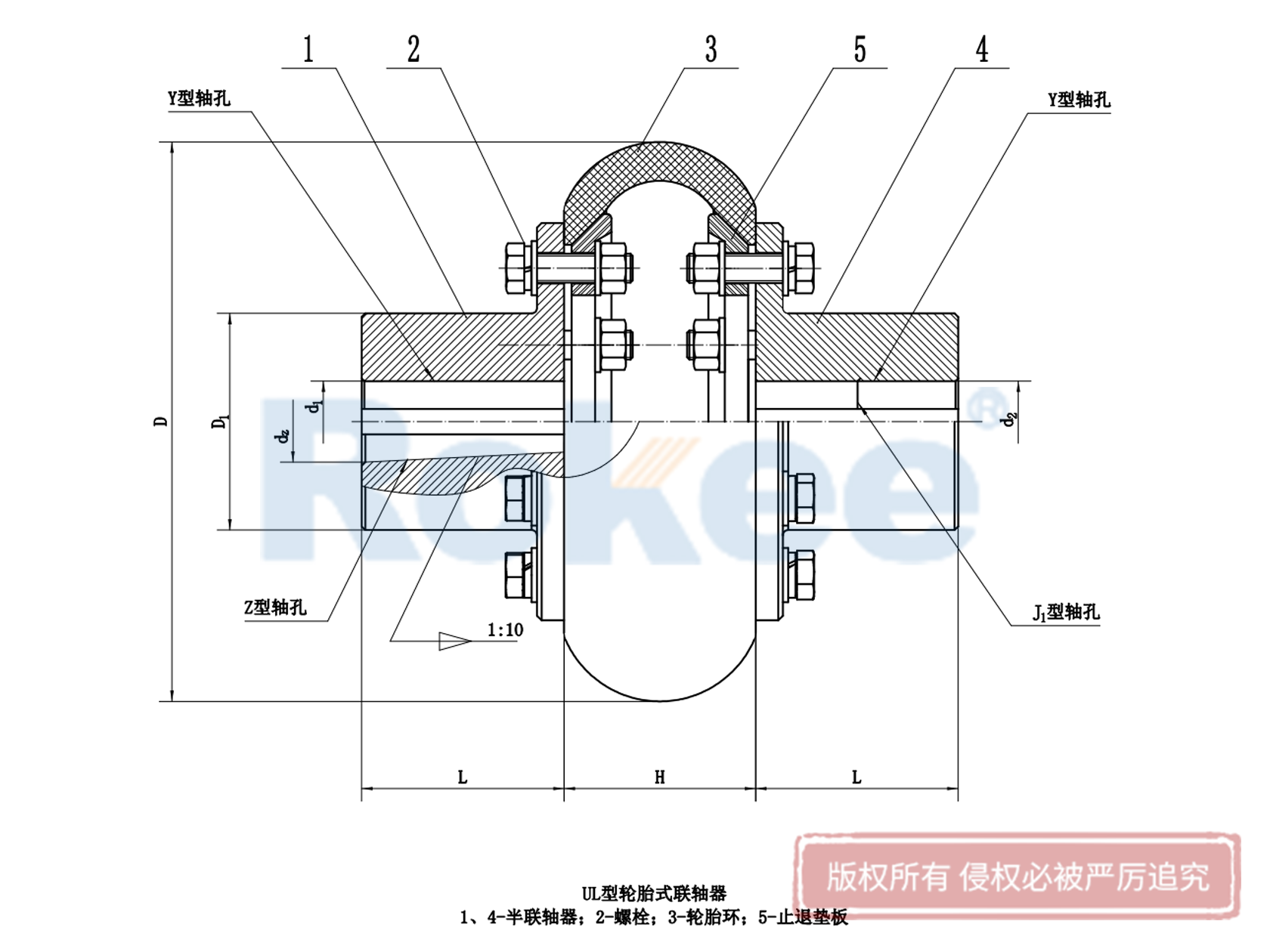 乌鲁木齐LLB联轴器-LLB型弹性轮胎式联轴器