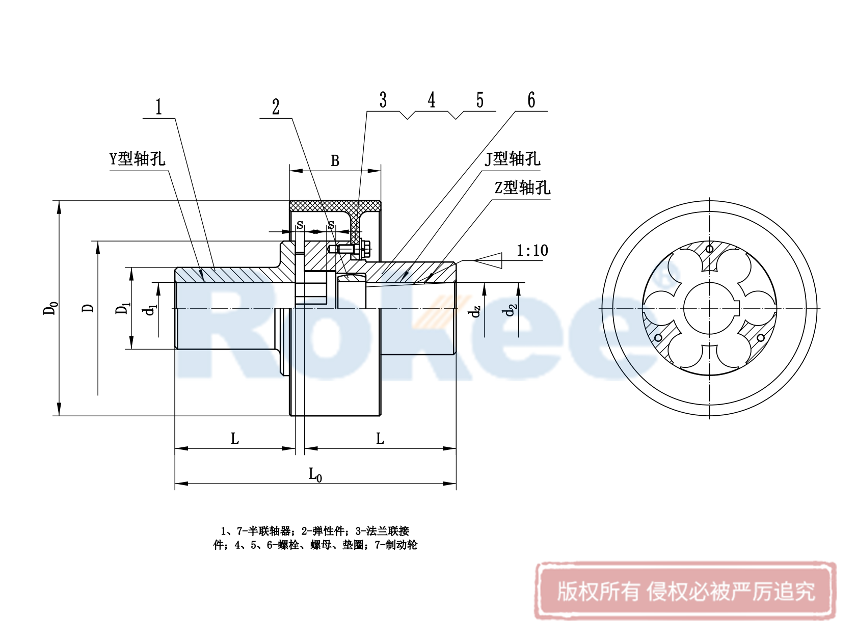 肇东LMZ-Ⅰ联轴器-LMZ-Ⅰ型分体式带制动轮梅花弹性联轴器