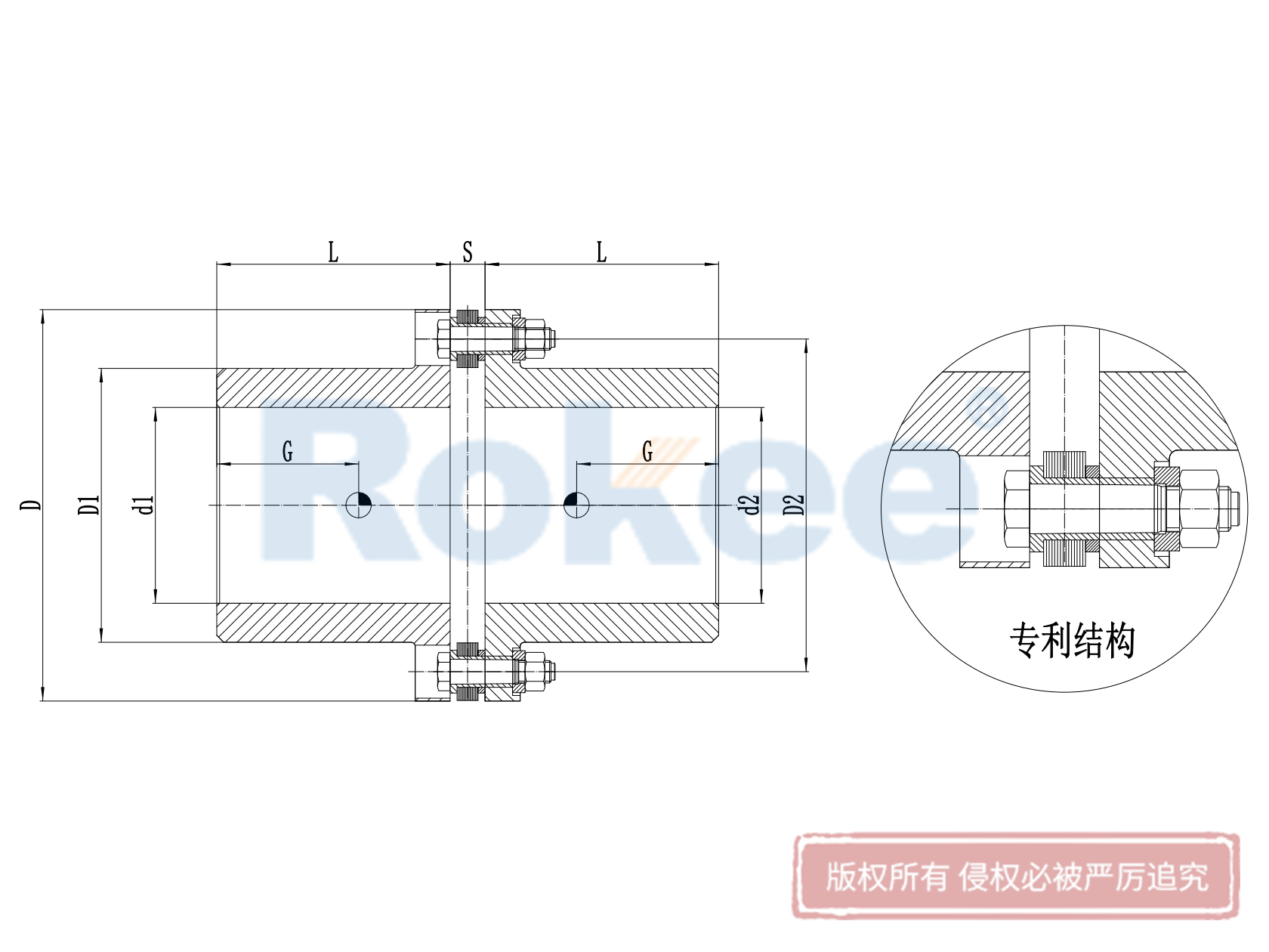甘肃RLA联轴器-RLA基本系列金属膜片联轴器