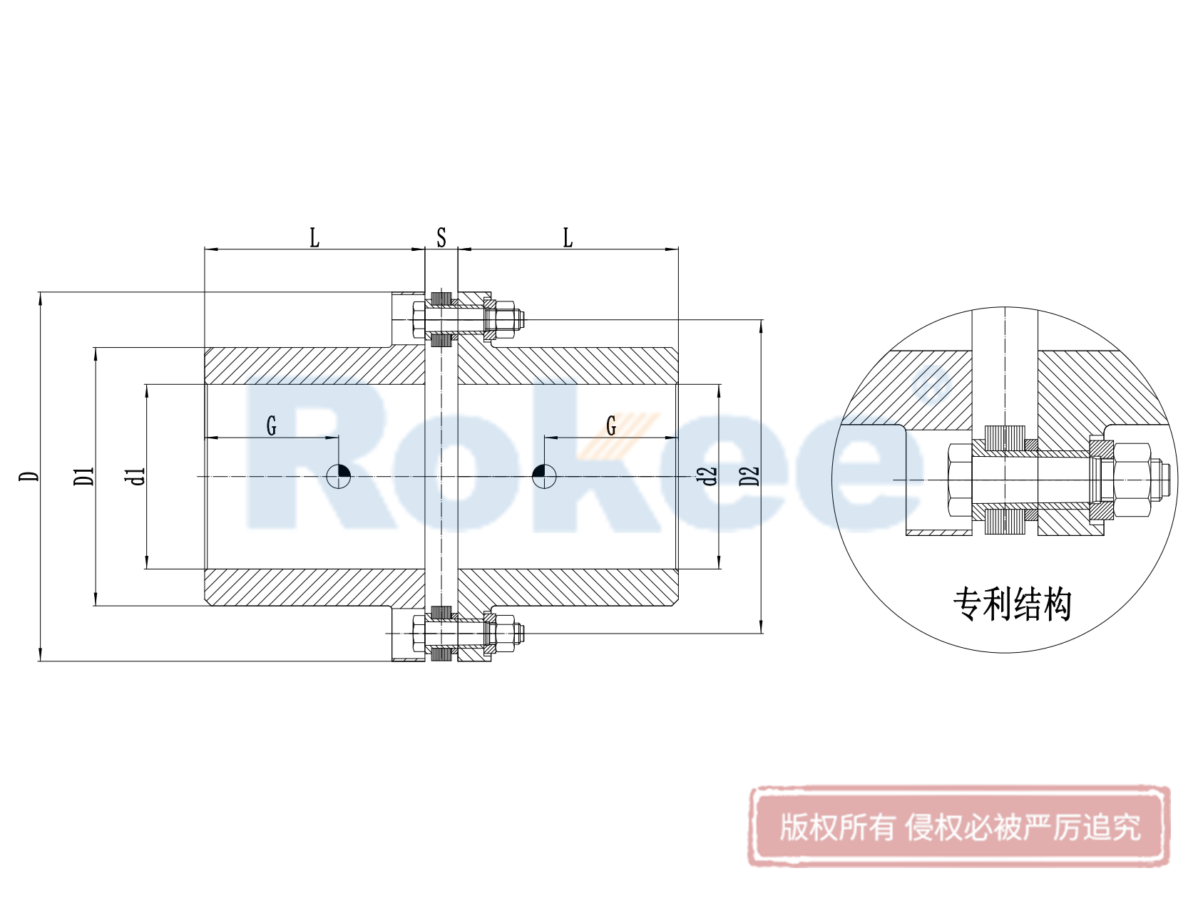 大兴安岭RLA联轴器-RLA基本系列金属膜片联轴器