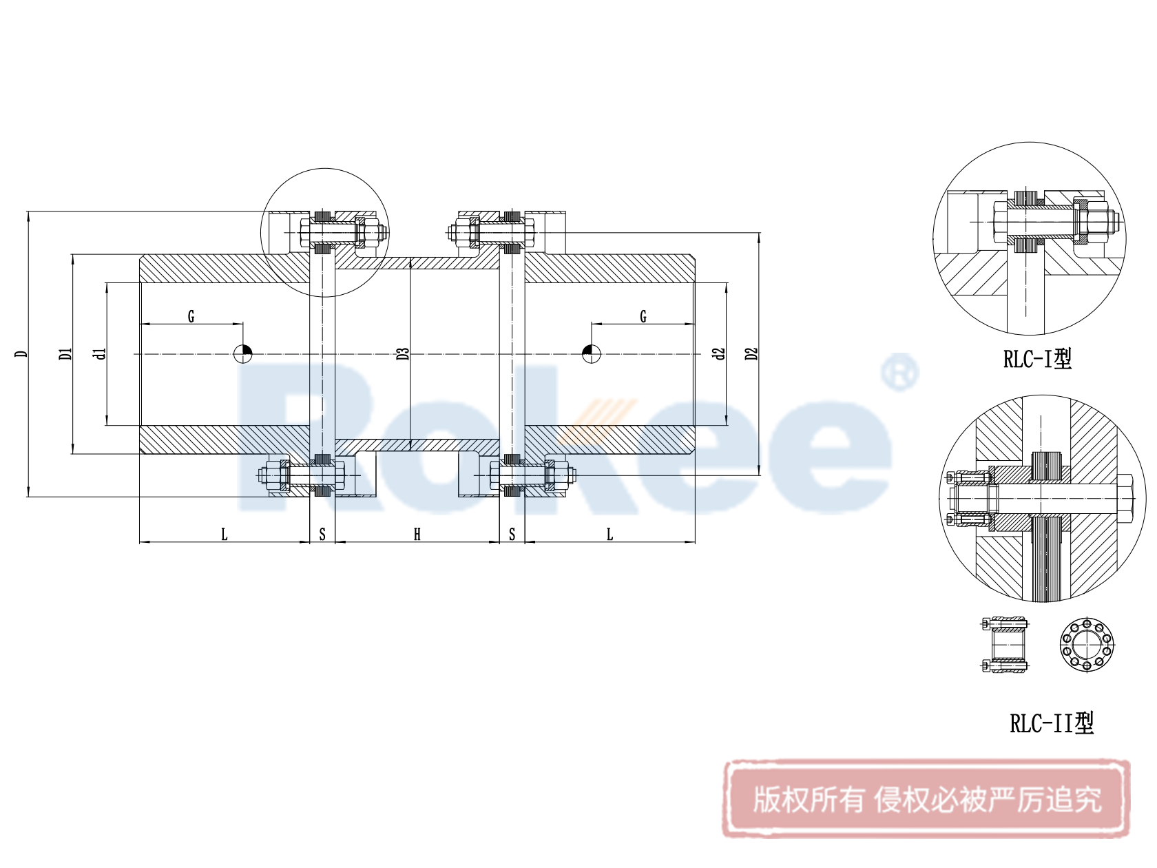 武义县RLC联轴器-RLC汽轮机、泵用高速膜片联轴器