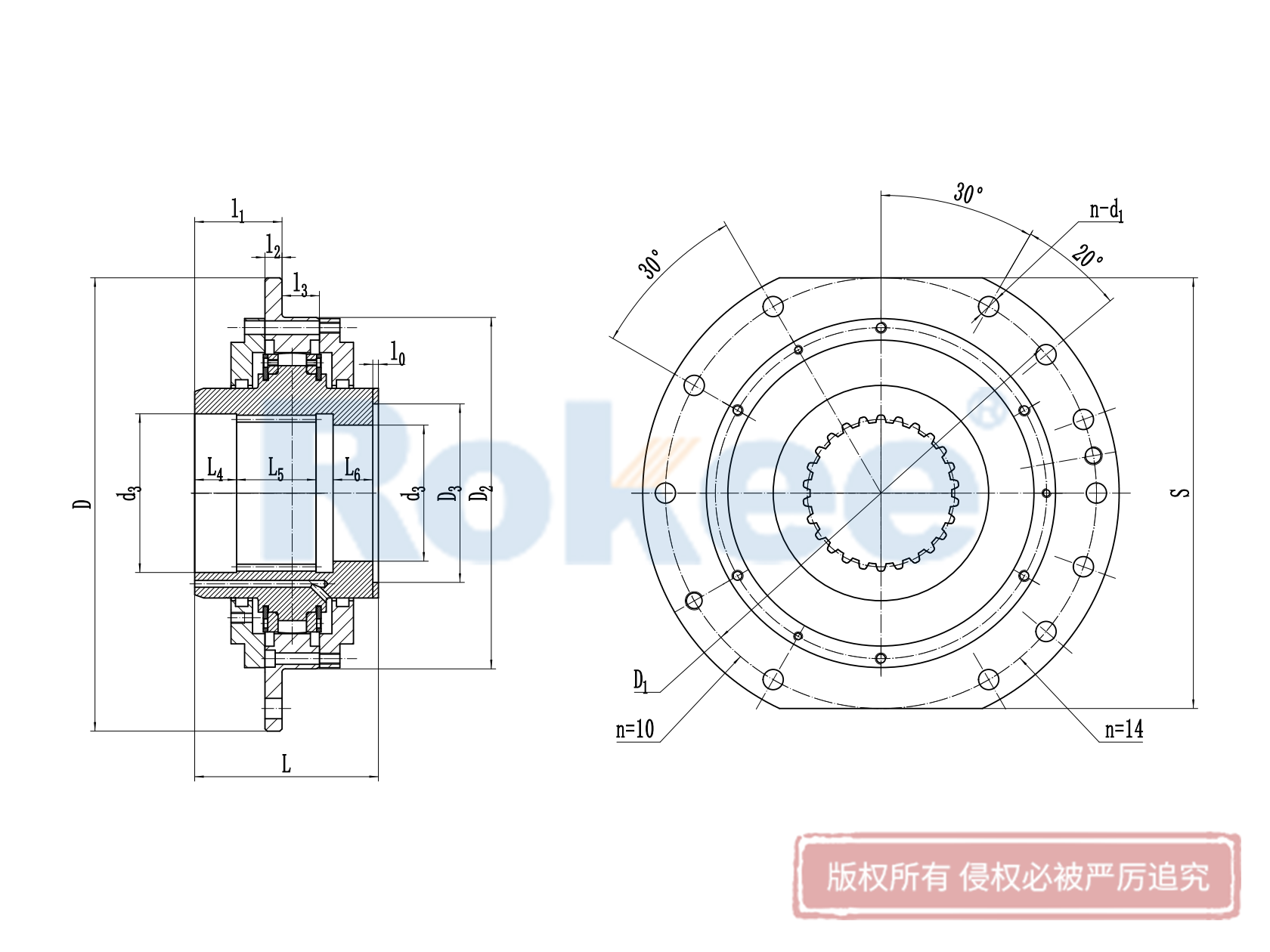 十堰WJ联轴器-WJ型卷筒用球面滚子联轴器